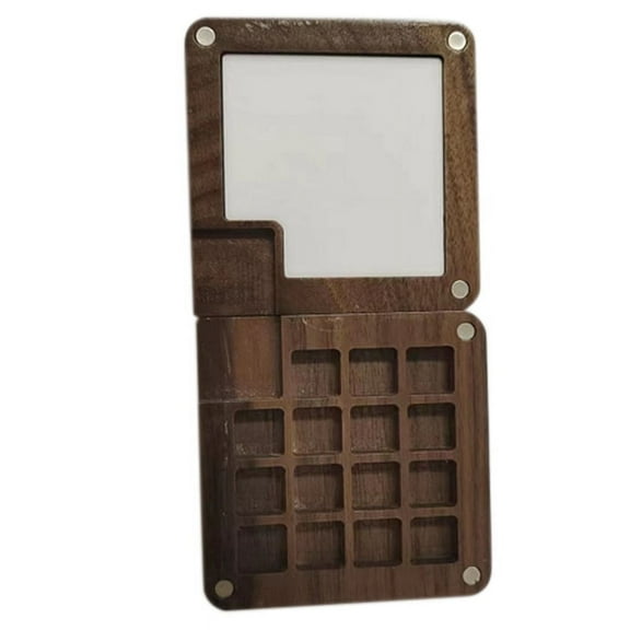Portable Watercolor Palette, 15 Color Sketchbook Palette, Wooden Palette Box, Travel Paint2Xk14081