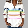 thumbnail image 2 of oqasdz Sweatshirts for Women Striped Print Half Zip Pullover Long Sleeve Fall Formal Business Top Durable Soft Casual Outdoor, 2 of 4