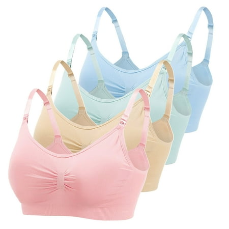 

Bra for Breastfeeding 4Pcs Bra and Women Multicolor Maternity Sleeping