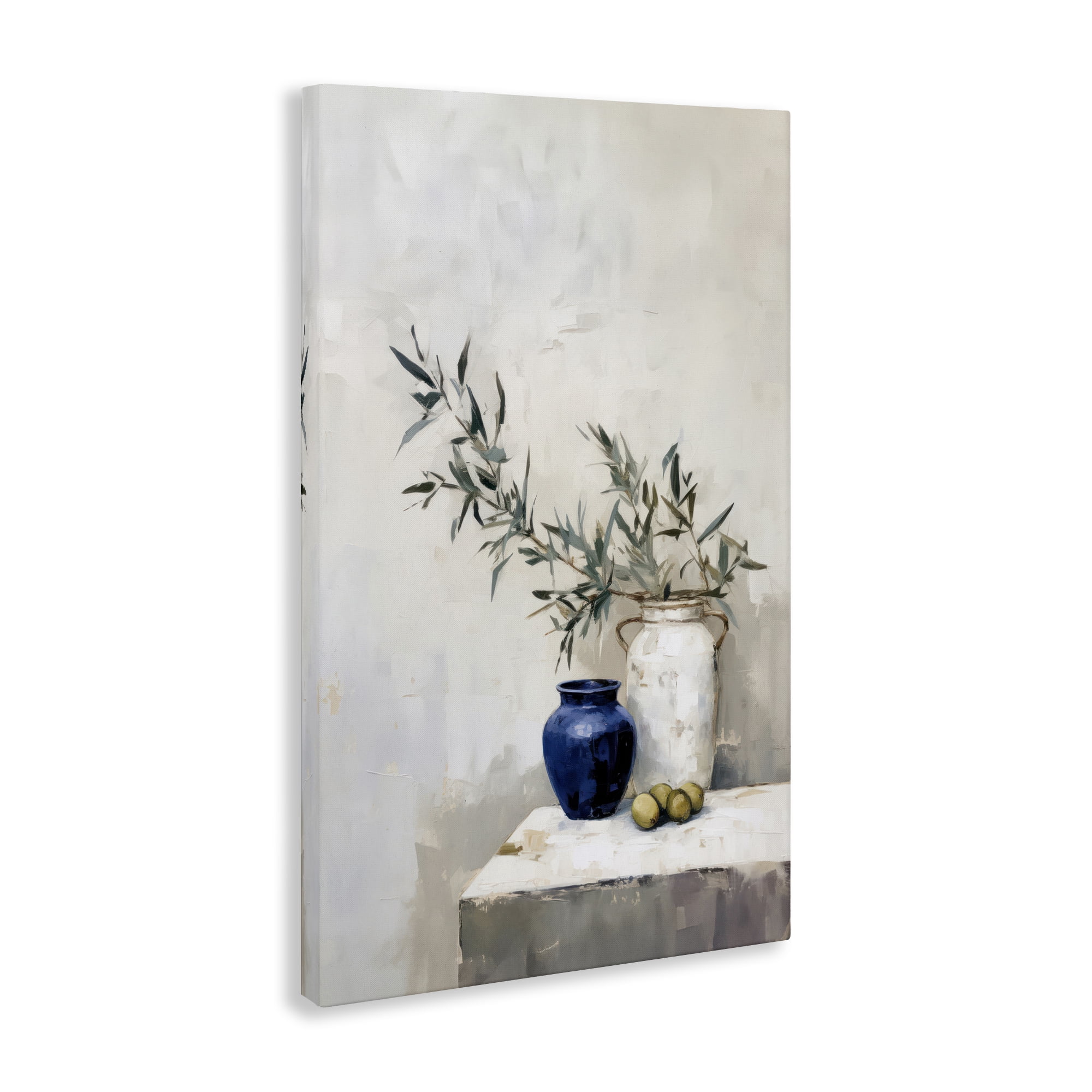 Stupell Industries Olives & Pottery Still Life Plants & Flowers Painting Wrapped Canvas Art Print Wall Art, 20 x 30
