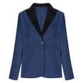 thumbnail image 3 of RXMEKW Slim Lapel Blazer for Women Long Sleeve Button Front Office Jacket for Work Solid Color, 3 of 8