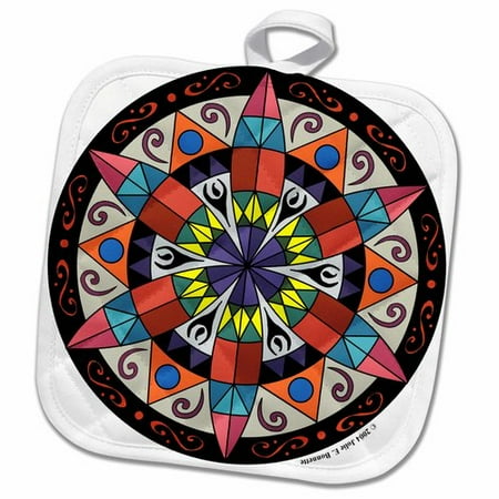 - 3dRose Hex Sign 1 Pennsylvania Dutch Luck Protection Symbol - Pot Holder, 8 by 8-inch