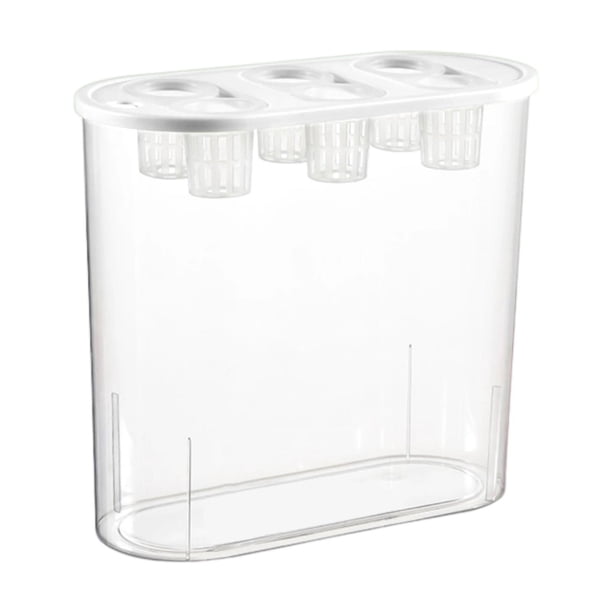 Caja de cultivo hidropónico de escritorio, tanque de micropaisaje con 6 orificios, herramienta hidropónica fácil de usar para el cultivo de plantas y Blanco