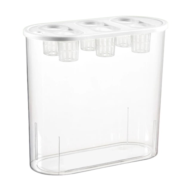 S SERENABLE Boîte de Culture Hydroponique 6 Trous Mini Aquarium de Table Intérieur pour Maison Intérieure Blanc