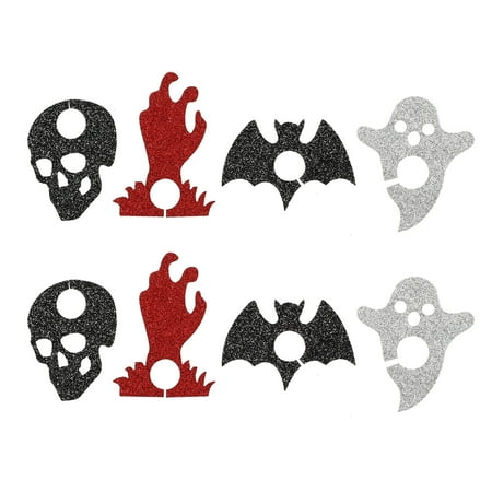 

8pcs Halloween Wine Glass Ring Nonwoven Ring Creative Wine Cup Decoration