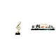 thumbnail image 1 of Escultura de resina de un ciervo con forma de nota musical. Adorno creativo para mesa, chimenea, regalo de inauguración de casa, jardín, valla o porch, 1 of 8