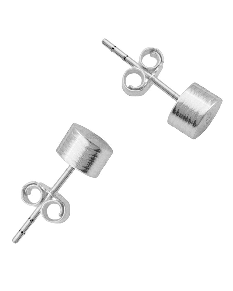 iJewelry2 Round Tunnel Plug Post Silver-tone Stainless Steel Stud Earrings 5mm