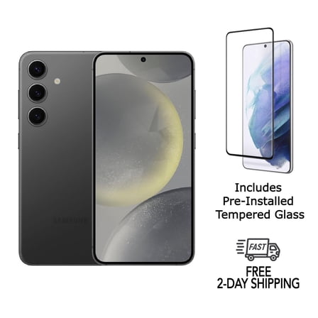 Restored Samsung Galaxy S24 5G S921U (Fully Unlocked) 128GB Onyx Black w/ Pre-Installed Tempered Glass (Refurbished)