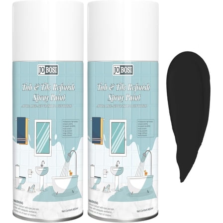 Black Ceramic 450ml Spray Paint, 2 Pack,suitable for DIY coatings such as countertops, bathtubs, vases, bathrooms, etc