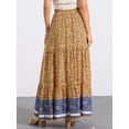thumbnail image 3 of DARING DIVA Women's Boho Flare Floral Skirt XL Yellow, 3 of 5