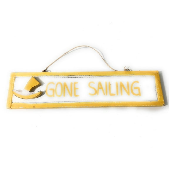 Gone Sailing 12" Sign - Rustic Coastal Decorative Blue | #Ort1703730y