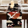 thumbnail image 3 of Table Runners 72 Inches Long Dress Scarves, Japanese Style Farmhouse Kitchen/Dining Table Runner, Coffee Tablerunners, Modern Cranes Cherry Flower Wave Red Brown 18x72 Inch, 3 of 9