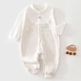 thumbnail image 2 of UYYX Baby Girl Clothes Baby Girls Floral Collar Sleeve Romper Full Snap Crotch Thin Knit Long Sleeve Spring Picnic Outfit(9-12 Months,Light Gray), 2 of 7