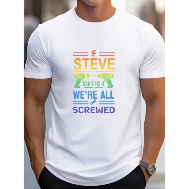 New Summer Trendy Men'S Print Short-Sleeve T-Shirt, Versatile Top for Men