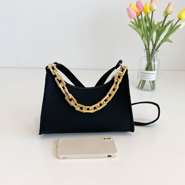Bolsa de hombro de fieltro casual de moda para mujer Cadena Crossbody Totes Monedero Bolsos Tmvgtek Para Estrenar