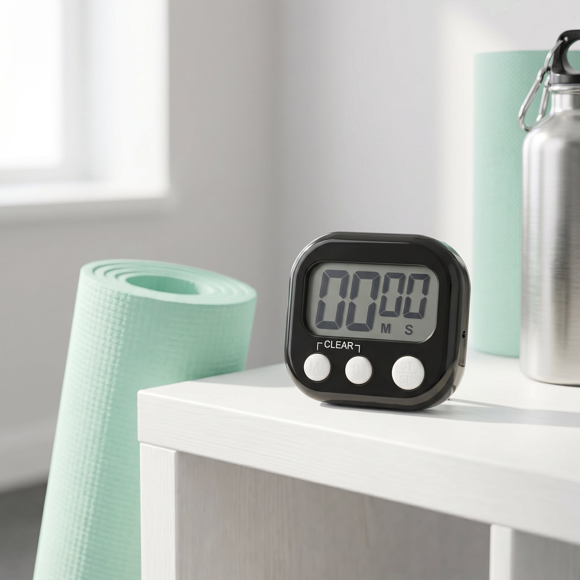Unique Bargains Loud Alarm Magnetic Backing Kitchen Timer for Cooking Black