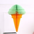 thumbnail image 3 of Walbest 1pc 12.6" Ice Cream Decoration Wedding Birthday Hanging Decor, Foldable Vibrant Color Honeycomb Ice Cream Ball Centerpiece Party Accessory Yellow, 3 of 7