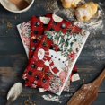 thumbnail image 6 of Red Christmas 1 Pack Kitchen Towel, Water Absorbent Dish Towel, Snowman Xmas Tree Coastal Snowflake Starfish Plaid Decorative Hand Towels - Quick Drying Cloth for Cooking Baking, 18x28 Inch, 6 of 8