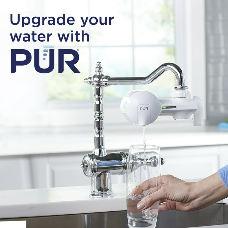 PUR Faucet Mount Water Filtration System, Horizontal, White, PFM150W