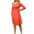 thumbnail image 1 of Tranfacy Robe de Maternité à Manches Longues pour Femmes, Robe de Maternité Décontractée, Robe de Maternité d'Allaitement à Manches Longues à Col en V, Robe d'Accouchement pour l'Allaitement, 1 of 3