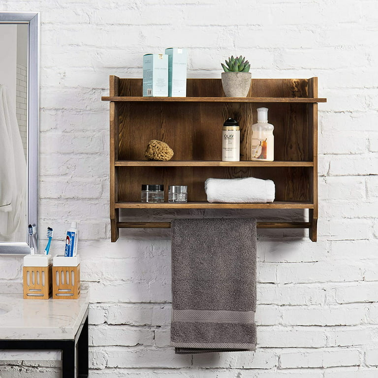 SunnyPoint Classic Square Bathroom Shelf 2 Tier Shelf with Towel Bar Wall  Mounted Shower Storage (Classic - Wall Mount - SIL) 