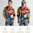 thumbnail image 4 of Mario Hoodie 3D Print Pullover Hooded Long Sleeve Sweatshirts Tops Blouse with Pocket for Mens Womens, 4 of 6