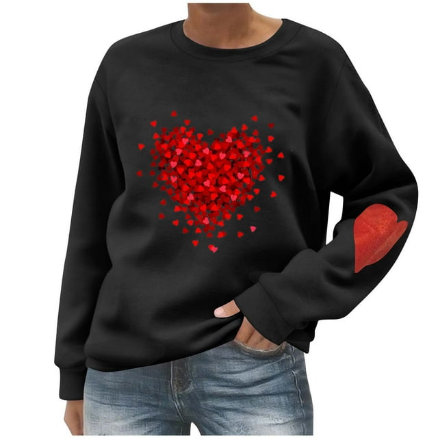 Ladies Tops and Blouses, Printed Casual Long Sleeve Loose Sweatshirt Blouse