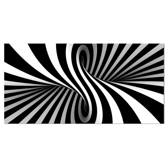 Designart 'Black and White Spiral ' Abstract Canvas Art Print