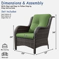 thumbnail image 5 of Meetleisure Patio Wicker Outdoor Lounge Chair with Cushion(Set of 2), Green, 5 of 8