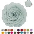 thumbnail image 2 of Fennco Styles Eva's Flower Garden Decorative Throw Pillow Case - 13 inch Round (Aqua, 13" Case Only), 2 of 7
