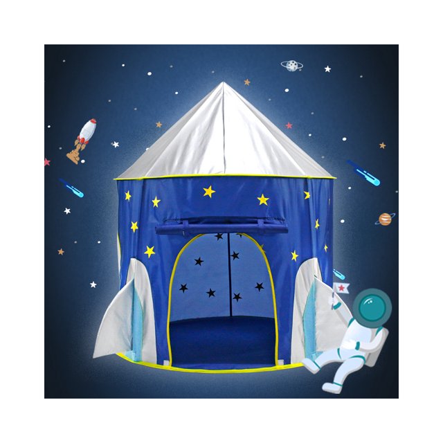 Kids Rocket Style Carpa Playhouse Interior y exterior Casa pequeña Cápsula espacial Yurt Castle Amazon TUNC Sencillez