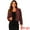 Dark Red, variant on DARING DIVA Women's Long Sleeve Collarless Shaggy Soft Faux Fur Coat XS Black