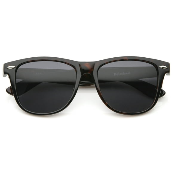 sunglassLA Unisex Large Oversize Classic Dark Tinted Lens Horn Rimmed Sunglasses (Tortoise / Smoke) - 55mm