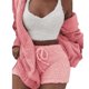 thumbnail image 5 of Conjunto de pijama de tres piezas con mangas largas y pantalones cortos de felpa para el hogar, 5 of 5