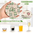 thumbnail image 3 of Haosy Set of 6 Drink Woven Coaster with Holder Heat Resistant Non-Slip Bar Coasters 4 Inches Cute Love Frogs, 3 of 7