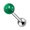 Green (Agate), variant on Tongue Ring 14GA Semi-Precious Stone Ball Surgical Steel Barbell
