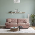 thumbnail image 3 of Sdorens 89" Modern Cloud Sofa,Velvet Couch,3-Seat Sofa for Living Room,Apartment and Small Space,Pink, 3 of 11