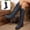 Blue, variant on Willtoo Womens Knee‑High Boots Round Toe Lace‑Up Side Zipper Tall Booties Casual Wedge Heel Fashion Shoes for Winter Daily Wear