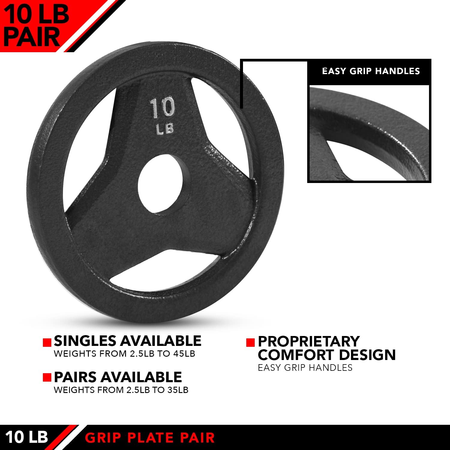 JFIT Olympic 2 Inch Grip Plates and Bumper Plates for Barbell - Single Weights or Sets of 2 (Muliple Weights)
