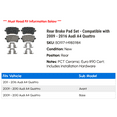 thumbnail image 2 of Rear Brake Pad Set - Compatible with 2009 - 2016 Audi A4 Quattro 2010 2011 2012 2013 2014 2015, 2 of 2