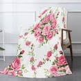 thumbnail image 2 of Mother's Day Birthday Christmas Throw Blanket Gift for Mom From Son Daughter, Beautiful Pink Rose Flowers Design Soft Falnnel Throw Blanket for Mom Bed Couch 80x60 inch, 2 of 5