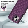 thumbnail image 3 of TECH CIRCLE Folio Faux Leather Case for iPhone 12 Pro Max (6.7") 2020 - Protective Phone Case, Built-in Stand & Card Slots & Wrist Strap & Button Closure, Lightweight Portable Cover, Dark Purple, 3 of 7