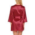 thumbnail image 2 of Nuisette en Satin Soie Lingerie Vêtements de Nuit Robe de Chambre Rouge, 2 of 4