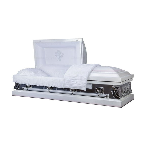 Casket Emporium Velvet Mirror Rose Metal Adjustable Bed Casket