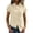 Beige, variant on Womens Collared Notch-Neck Blouses Diagonal-Button Short Sleeve Slim Breathable Casual Work Office Tops