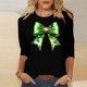 thumbnail image 1 of Xuyuer St. Patrick's Day Womens 3/4 Sleeve Crew Neck Spring T-Shirts Merry and Bright Casual Pullover Graphic Tee Tops Cute Tunic Tops Basic Tees Blouses Business Work Tee Top, 1 of 5