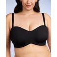 thumbnail image 4 of Sujetador sin tirantes HSIA para mujer, talla grande, con aros, negro, 4 of 6