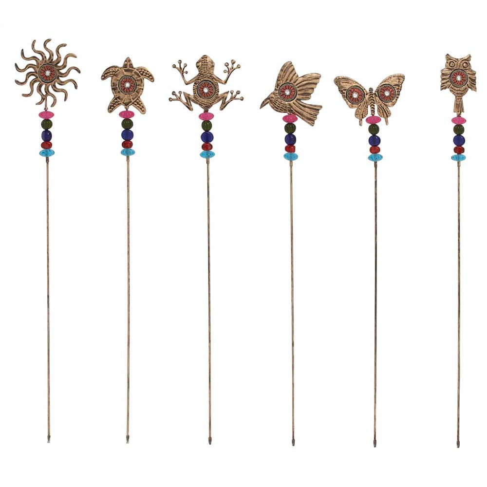 6Pc Bead Garden Stake