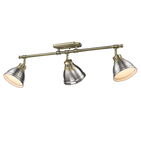 Golden Lighting Duncan Semi-Flush - Track Light in Aged Brass Pewter