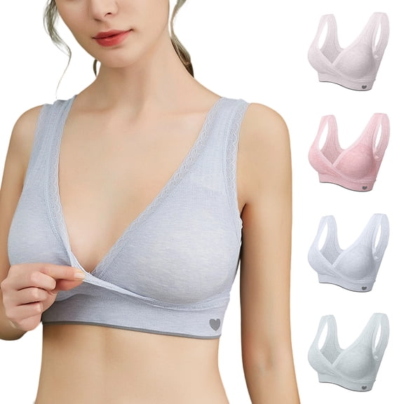 Vetsdori Womens Pumping Nursing Bra Bralette Breastfeeding Maternity Bras Wireless Soft Cozy Push up Bra for Women